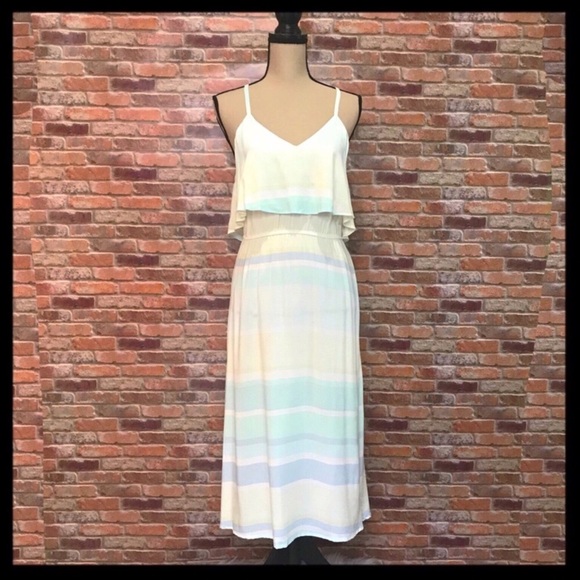 pastel striped maxi dress